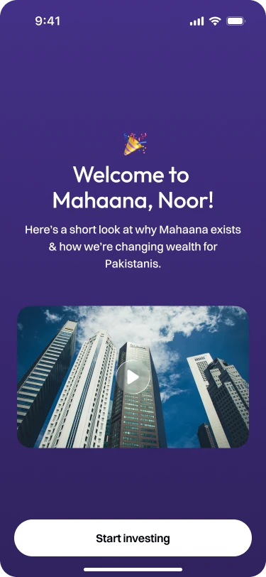 Welcome to Mahaana, Noor: a short video on why Mahaana exists, with a Start investing button